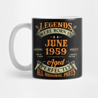 64th Birthday Gift Legends Born In June 1959 64 Years Old Mug